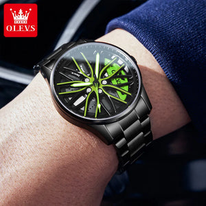 Green Rotating Car Watch