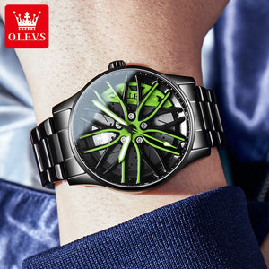 Green Rotating Car Watch