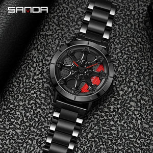 Turbo Rim Watch with sleek automotive-inspired design and bold wheel dial