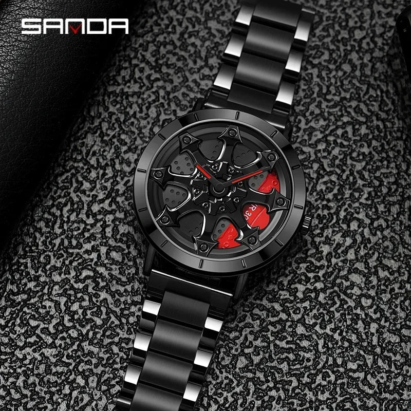 Turbo Rim Watch with sleek automotive-inspired design and bold wheel dial